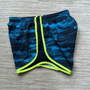 Nike Women's 3'' Dri-Fit Tempo Core Running Shorts Blue Yellow Size Medium